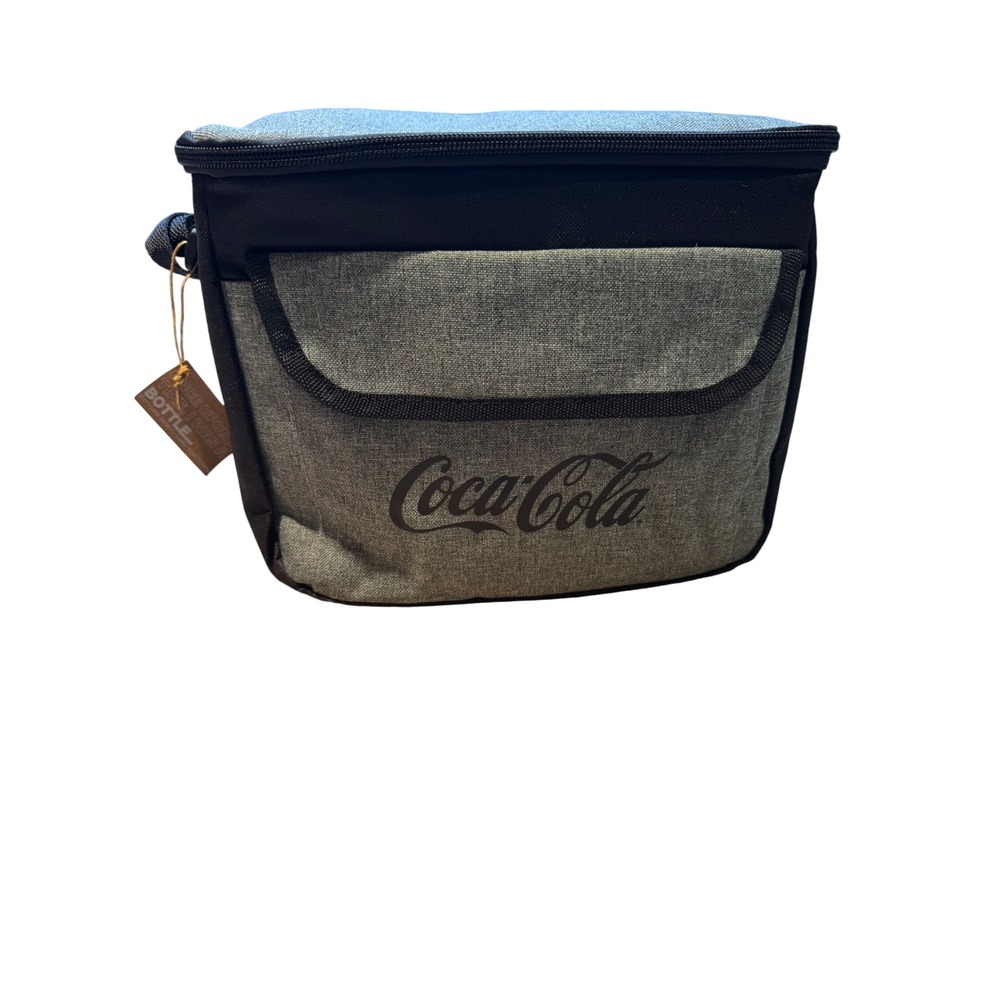 Coca-Cola Recycled Bottle Insulated Lunch Bag Cooler Heather Grey Black‎ NWT